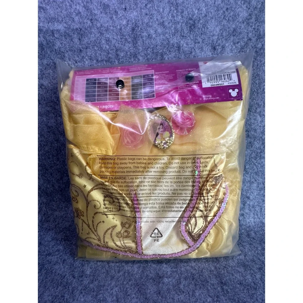 Disney Princess Belle Deluxe Costume Girls Small 6 6X Beauty and the Beast Dress
